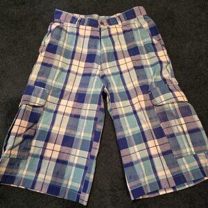 Beyond the Limit Mens Plaid Cargo Shorts 30 Waist